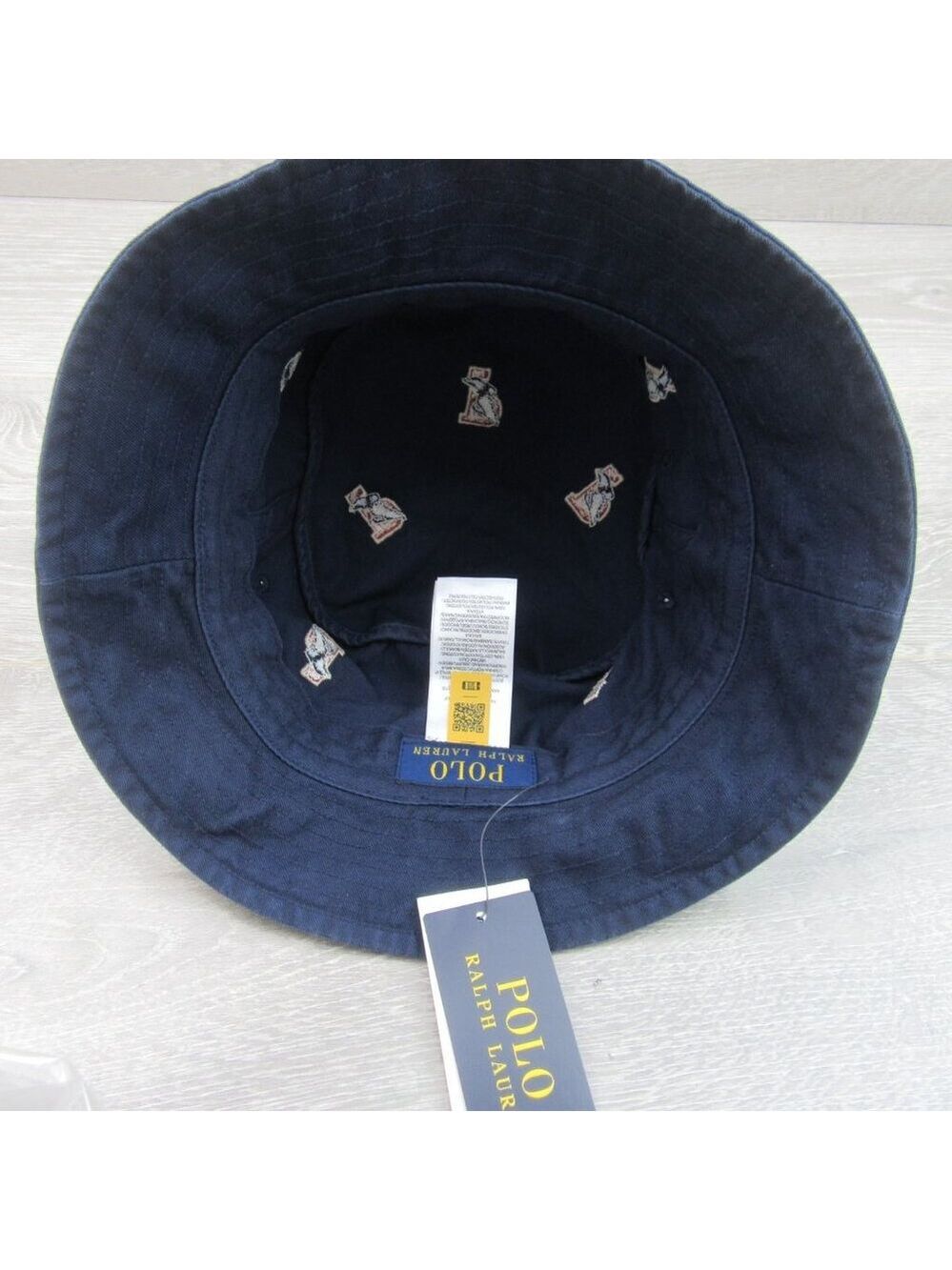 Polo Ralph Lauren Embroidered P-Wing Bucket Hat Adult Size L/XL Navy Blue NEW - Picture 8 of 12